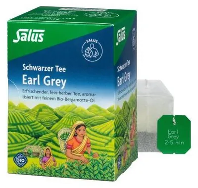 Produktbild von Salus Earl Grey, Schwarzer Tee, aromatisierte Schwarzteemischung mit Bergamott- und Zitronenöl 15 St