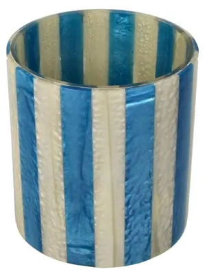 Produktbild von Kersten Kerzenhalter STRIPES blau creme | Ø10x12cm
