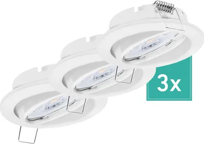 Produktbild von 3er Set Oktaplex Einbaustrahler schwenkbar inkl. LED Modul 4.000K neutralweiß - Deckenspot Weiß
