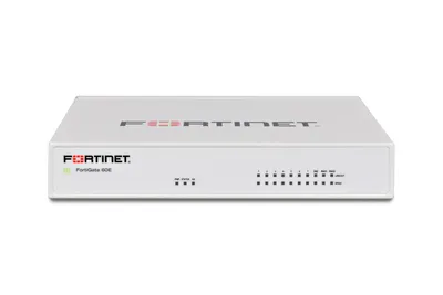 Produktbild von Fortinet FortiGate 60E, 3 Gbit/s, 2 Gbit/s, 1400 Mbit/s, 40 BTU/h, 100 Benutzer, 100 Benutzer