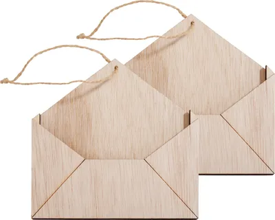 Produktbild von VBS Holz-Briefumschlag, DIN A7, Holz-Dekoanhänger für Weihnachtsbaum, Geschenke