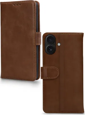 Produktbild von Mobilize Wallet iPhone 17 Hülle Echtes Leder Klapphülle Geldbörse - Braun