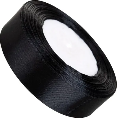 Produktbild von Satinband 25 mm - Schwarz - 32 Meter
