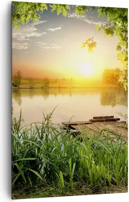 Produktbild von Bild auf Leinwand - Leinwandbild - Einteilig - Brücke See - 80x120cm - Wand Bild - Wanddeko - Wandbilder - Leinwanddruck - Kunstdruck - Wanddekoration - Leinwand bilder - Wandbild - PA80x120-3914
