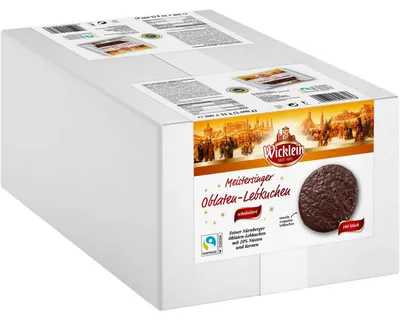 Produktbild von Wicklein Meistersinger Feine Nürnberger Oblaten-Lebkuchen schokoliert 100x34g