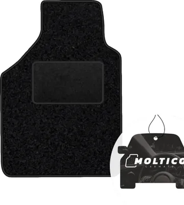 Produktbild von moto-MOLTICO Fahrer Fußmatte Auto Velours Fahrerseite Autoteppiche Schwarz Fahrermatte 1-teilig passend für Opel Agila A Suzuki Wagon 1997-2007