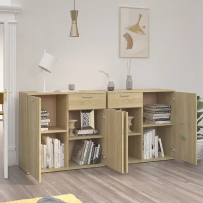 Produktbild von "2026 Aktion"Sideboard - praktischem Design - Wohnzimmerschrank - Kommde für Flur - Sonoma-Eiche 160x36x75 cm Holzwerkstoff DEMöbel 8054533