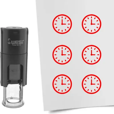 Immagine prodotto di Orologio con timbro CombiCraft, inchiostro rosso rotondo da 10 mm, per 1 pezzo