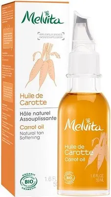 Produktbild von Melvita Organic Carrot Oil - Face and Body, 50 ml, Frauen, Jeder Hauttyp, Weichmachend, Helianthus Annuus Seed Oil [Helianthus Annuus (Sunflower) Seed Oil]*, Daucus Carota Extract..., 1 Stück(e)