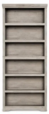 Productafbeelding van Regaal, boekenkast met 6 planken, open, staand, breedte 60 cm (W600), MDF, grijze Carlo, rustieke stijl