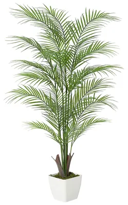 Productafbeelding van Kunstpalm Areca (Areca), 120 cm – Realistische kunstplant voor binnen, kantoor en terras, vereist geen onderhoud