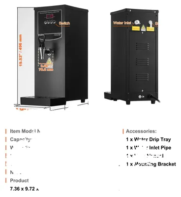 Image de Bouilloire, puissance de 1500W, chauffage efficace, réglage de la température, capacité de 10 litres