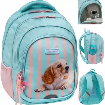 Produktbild von AstraBag Schulrucksack AB300 Puppy Line Mädchen Hund