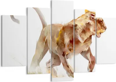 Produktbild von Bild auf Leinwand - Leinwandbild - Tier Abstraktion - 150x100cm - Wand Bild - Wanddeko - Leinwanddruck - Bilder - Kunstdruck - Wanddekoration - Leinwand bilder - Wandkunst - EA150x100-3967