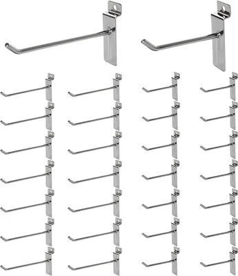 Obrázok produktu pre Hák na systém Slatwall, 15 cm - Kovové jednotlivé háky na panely – 100 kusov