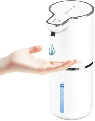 Immagine prodotto di Distributore automatico di sapone da parete da 350 ml con 4 impostazioni, bianco, per cucina e bagno