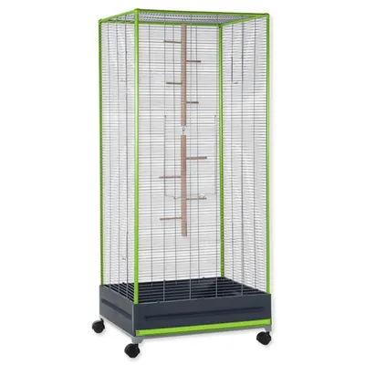Zdjęcie produktu dla Klatka Kamil dla małych zwierząt dla wiewiórek szara, ciemnoszara i szare wyposażenie 65x54x150cm