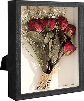 Image de Cadre photo 3D profond, noir, aspect bois, 15 x 20 cm