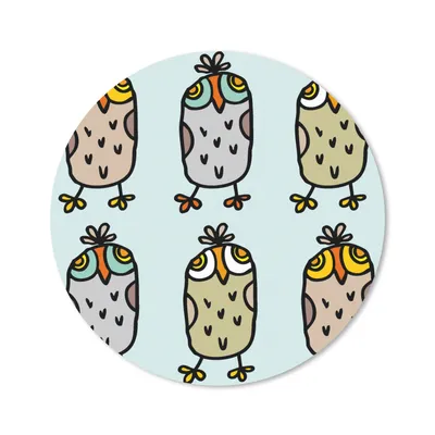 Produktbild von MuchoWow® Mauspad Mousepad Muster - Eule - Blau 50x50 cm - Mousepads - Maus Mat - Pad - Mausunterlage - Vinyl