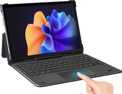 Produktbild von Tablet 10 Zoll mit Tastatur LNMBBS L60, Octa-Core, 6GB RAM+128GB(1TB TF), Android 11.0, 1920*1200 FHD, 4G LTE/SIM/5G WIFI, 6000mAh, 13MP+5MP, Schwarz