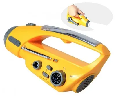 Productafbeelding van Noodradio - Radio met handmatig opladen - 1000 mAh - Noodradio met zonne-energie en handmatig opladen - Overlevingsnoodpakket - Oplaadbare zaklamp - Zaklamp met handmatig opladen - LED-zaklamp met dynamo en handmatig opladen