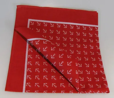 Produktbild von Vierecktuch 54x54cm Anker rot Halstuch Bandana Baumwolle
