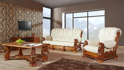 Zdjęcie produktu dla Sofa do salonu zestaw kanapa tapicerka siedzisko sofa skóra drewno 3+2 zestaw zestaw nowy