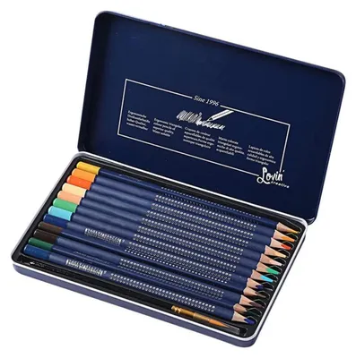 Produktbild von Aquarellstifte-Set wasserlöslich 36 Farben mit Pinsel für Erwachsene und Künstler