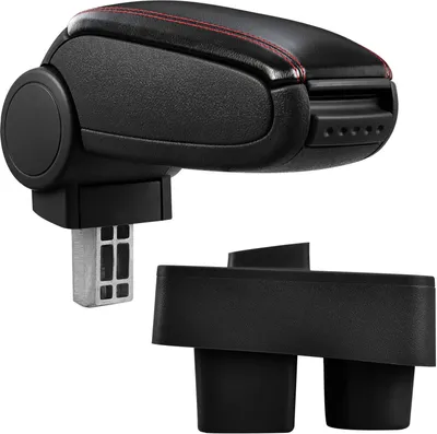 Produktbild von Armlehne Mittelarmlehne Leder Bezug Schwarz / Rot für Skoda Fabia 2 II 2007-