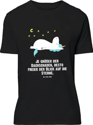 Produktbild von Mr. & Mrs. Panda Größe L T-Shirt Einhorn Sternenhimmel - Schwarz - Geschenk, Einhörner, Tshirt, Sterne, Shirt, Verrückt, Unicorn, mit Spruch