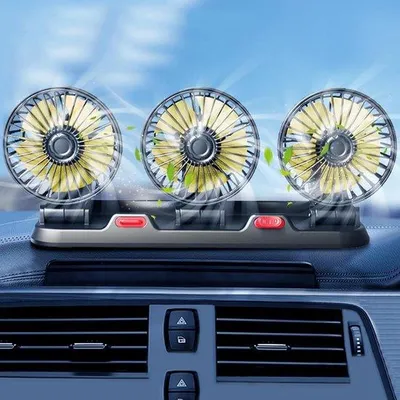 Obrázok produktu pre 12 V automobilový ventilátor, otočný o 360°, 2 rýchlosti, aromaterapia, pre SUV a karavany