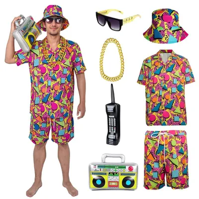 Produktbild von Retro-Outfit für Herren – 7-teiliges Set im Stil der 80er und 90er Jahre