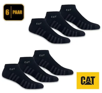 Produktbild von 6 Paar CAT CATERPILLAR LIGHT WORK SNEAKER SOCKEN Kurze ArbeitsSneaker in Größe 43-46 und Schwarz Arbeitssocken Füßlinge Strümpfe dünne kurz Socken