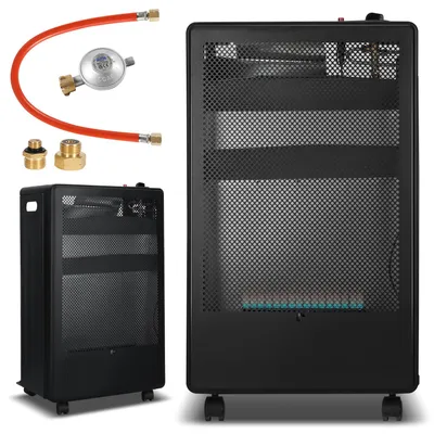 Immagine prodotto di Stufa a gas portatile Vigevee, fino a 15 kg, con regolatore di pressione, tubo flessibile e 2 adattatori