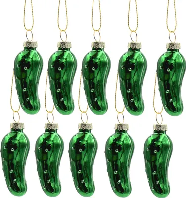 Produktbild von 10 x Weihnachtsgurke 6 cm Anhänger Gurke