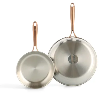 Edelstahl-Koekenpannenset 2-teilig, 20+28 cm, Induktion, ofenfest