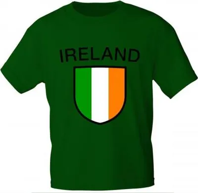 Produktbild von T-Shirt mit Print Fahne Flagge Irland Ireland 76399 dunkelgrün Gr. S-3XL Größe - M