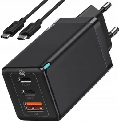 Zdjęcie produktu dla Ładowarka sieciowa uniwersalna Baseus GaN5 Pro 65W 2x USB-C + USB Czarna