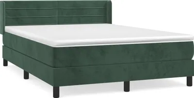 Produktbild von vidaXL Boxspringbett mit Matratze Dunkelgrün 140x190 cm Samt