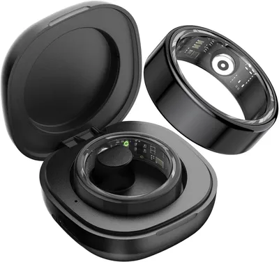 Produktbild von Smart Ring Herren Damen, Smartringe Fitness Tracker mit 100+ Sportmodi, Schlafmonitor, Herzfrequenz, SpO2, IP68 Wasserdicht, Size 8, Schwarz