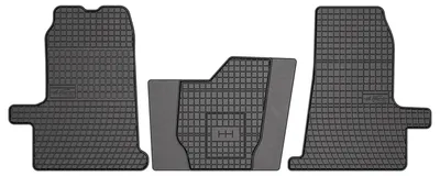 Produktbild von Gummi-Fußmatten Vorne + Tunnel für Ford Transit V 2000-2013 – Schwarz, passgenau – Wielganizator SolidPRO