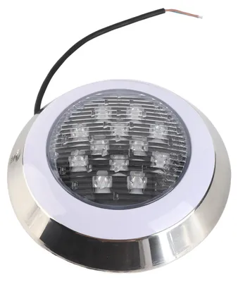 Zdjęcie produktu dla Profesjonalne podwodne oświetlenie basenowe o ciepłej barwie światła 3000 K, 12 W, 12 V – wodoodporne, montowane na ścianie podwodne lampy LED do basenów