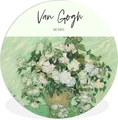 Produktbild von MuchoWow® Rundes Wandbild - Runde Bilder Van Gogh - Kunst - Rosen Ø 30 cm Kreis Wanddekoration Kunststoff - Wandkreis - Wandschmuck - Schlafzimmer - Bilder - Der Kreis - Kunst für die Wohnung - Plastik - Kunstdruck - Wandbild