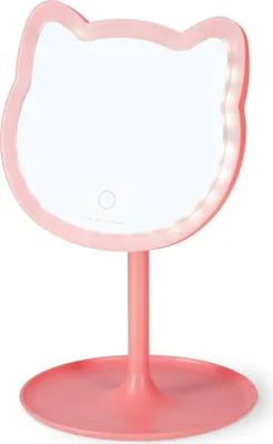 Immagine prodotto di Legami - Specchio per il trucco con luce - You Look Purrfect! - Specchio per il trucco a forma di gatto, luminosità e inclinazione regolabili, doppia alimentazione via USB o a batterie, per il make-up