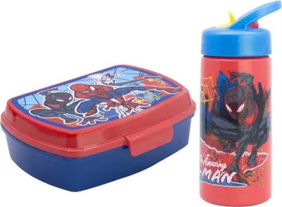 Produktbild von Marvel Spiderman 2 teiliges Kinder Set Brotdose Trinkflasche 410 ml