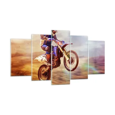 Produktbild von Bilder auf glas - Motor Sport Helm - 160x85cm - Glasbilder - Wandbilder - Kunstdruck - zum Aufhängen bereit - Wanddekoration aus Glas - Glas Bilder - Wandbild auf Glas - 5 Teile - GEA160x85-3881