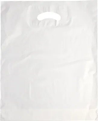 Produktbild von Starpak 100 Griffloch-Tragetaschen, HDPE 44 cm x 36 cm x 9 cm weiss | Folie (100 Stück)