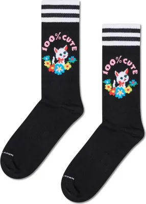 Image de Happy Socks 100% Cute Sneaker Crew-chaussettes Noir EU 36-40 Hommes,Femmes Noir EU 36-40