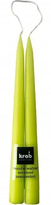 Obrázek produktu pro Krab - kónická svíčka 22 × 240 mm, zelená - 2 ks