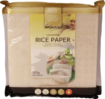 Immagine prodotto di Golden Turtle Brand For Chefs Carta di riso vietnamita Ø 19cm confezione da 500g (carta di riso)